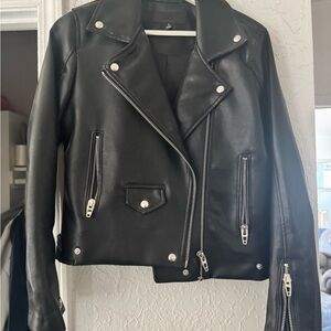 Women's Black Faux Leather Moto Jacket - Classic Biker Style
